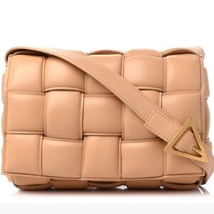 BOTTEGA VENETA Nappa Maxi Intreccio Padded Cassette Crossbody Bag Almond